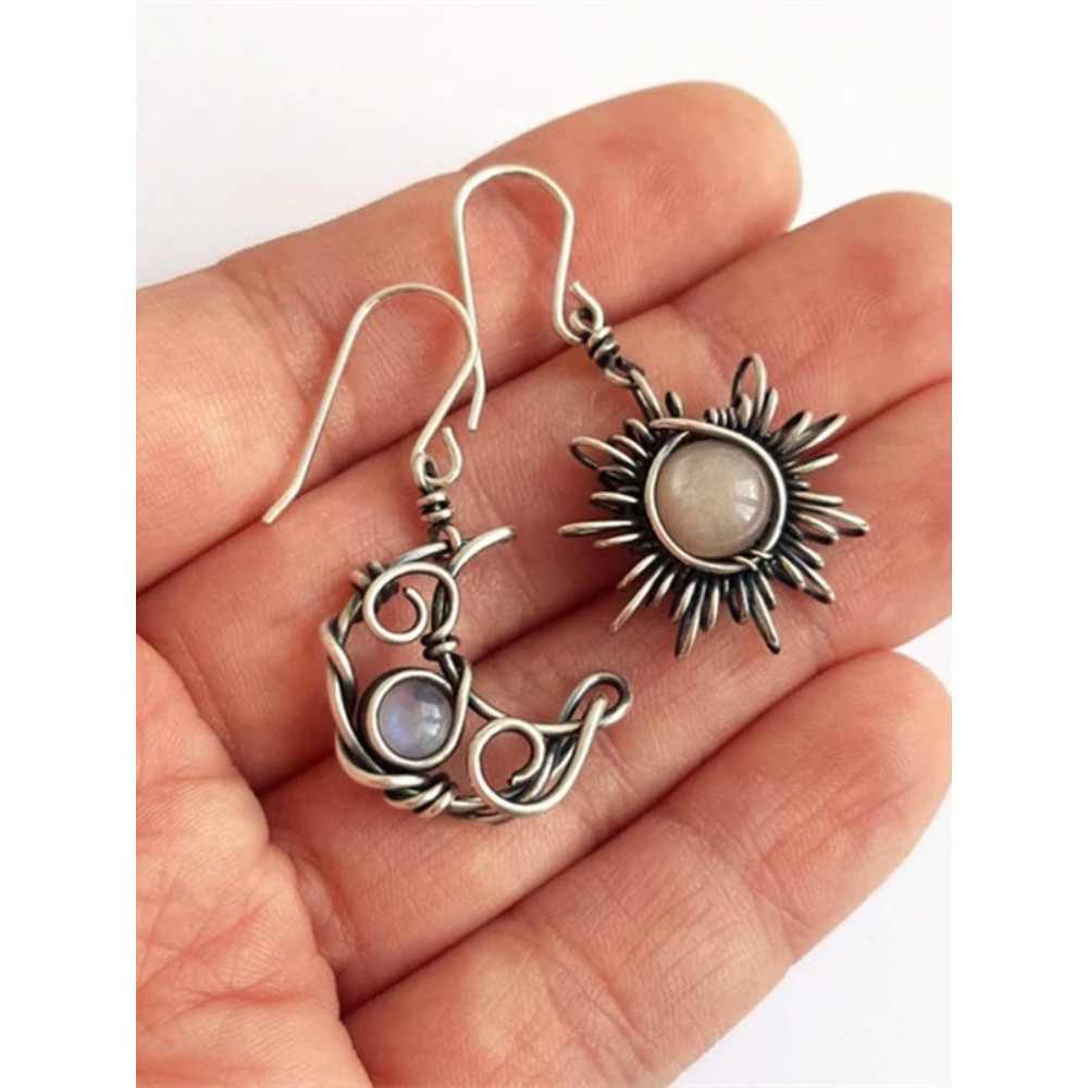 Vintage Boho Sun & Moon Inspired Earrings