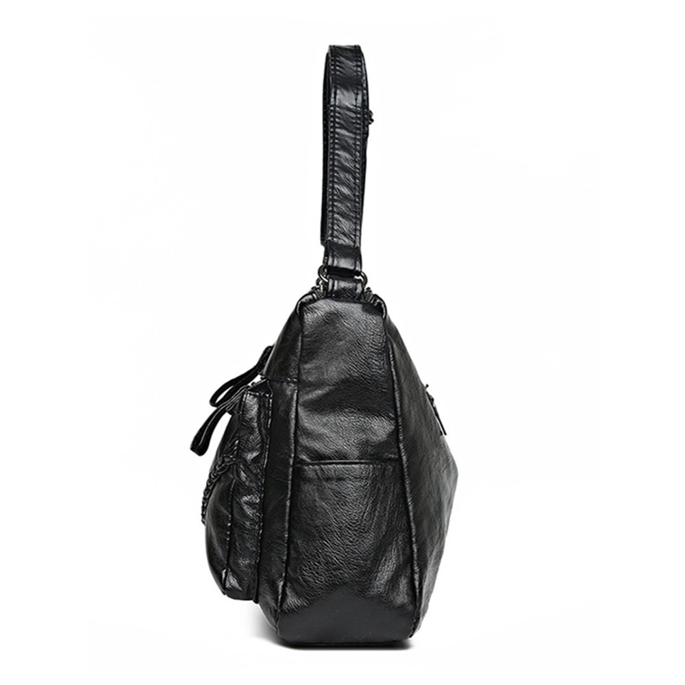 Vintage Braid Details Multi Pocket Crossbody Bag