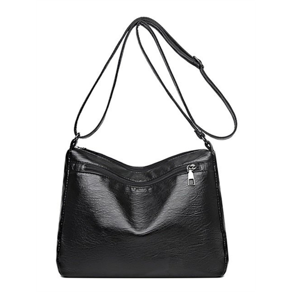 Vintage Braid Details Multi Pocket Crossbody Bag