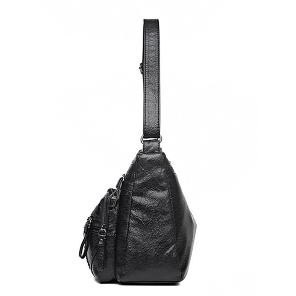 Vintage Braid Details Multi Pocket Crossbody Bag
