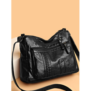 Vintage Braid Details Petal Patch Crossbody Bag