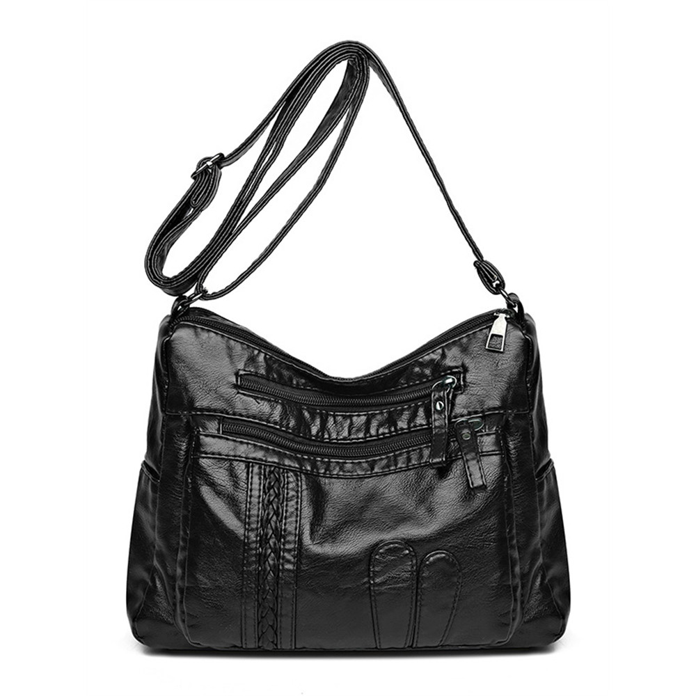 Vintage Braid Details Petal Patch Crossbody Bag