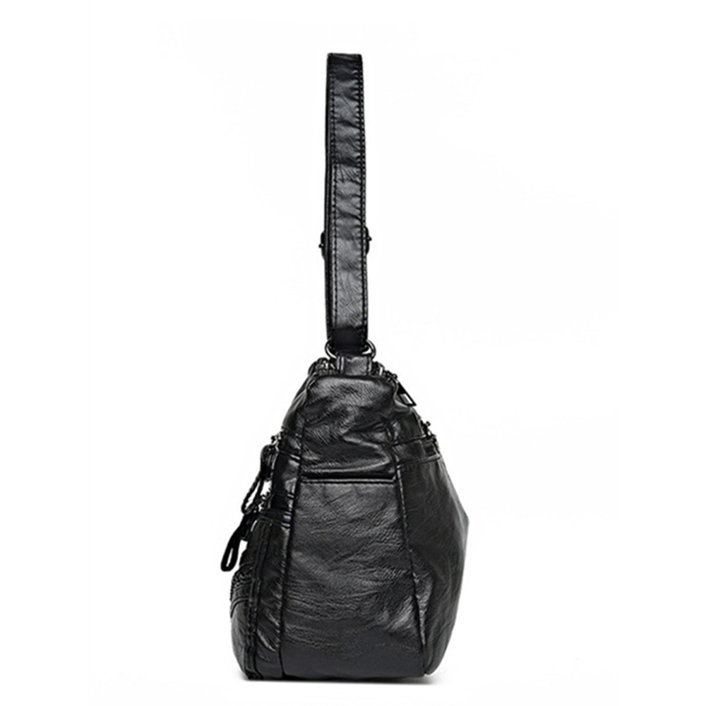 Vintage Braid Details Soft Leather Crossbody Bag