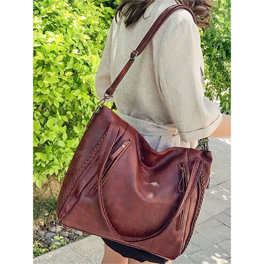 Vintage Braid Details Utility Tote Bag