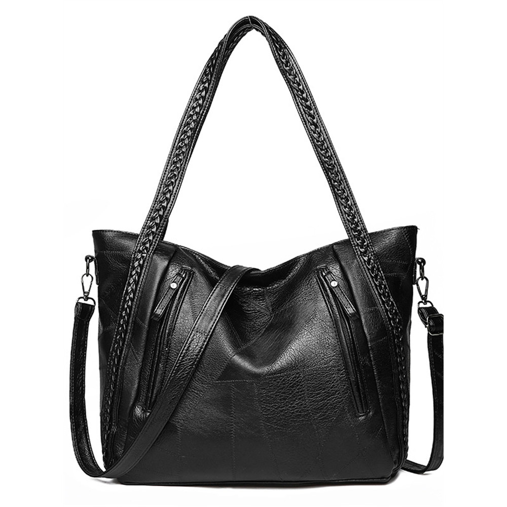 Vintage Braid Details Utility Tote Bag