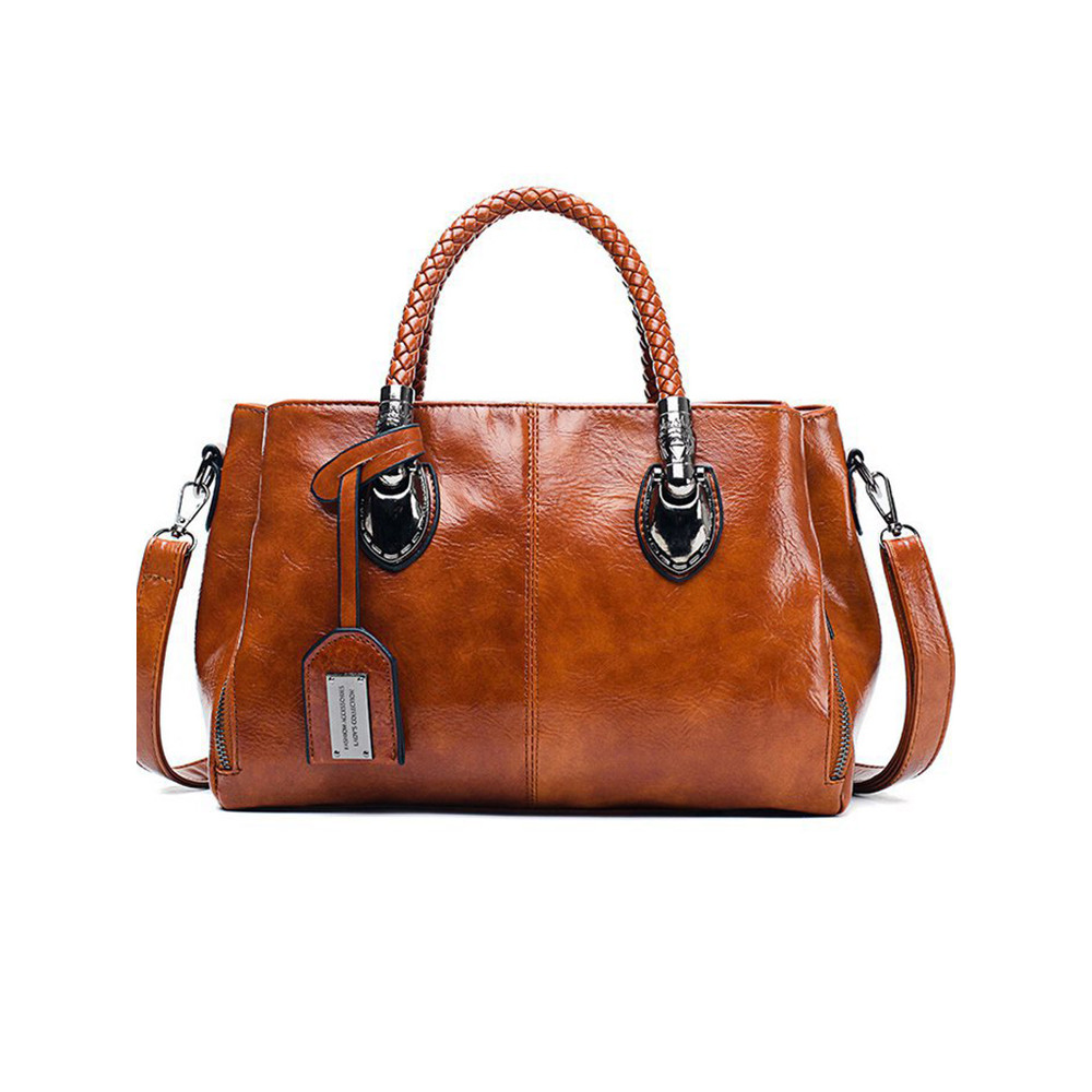 Vintage Braided Oiled Leather Utility Bag