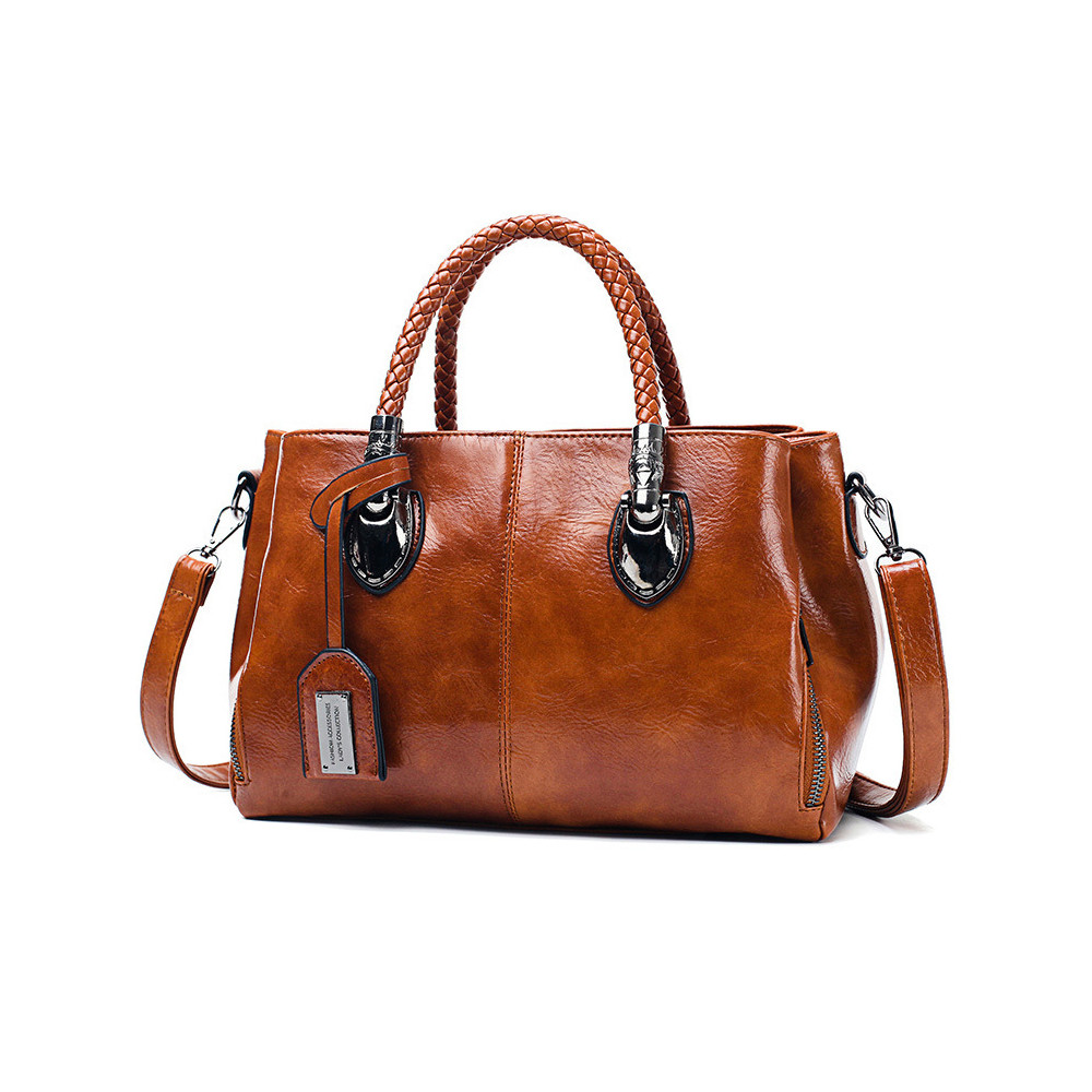 Vintage Braided Oiled Leather Utility Bag