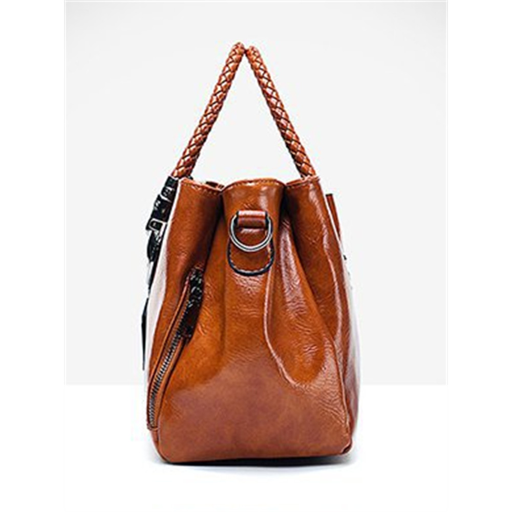 Vintage Braided Oiled Leather Utility Bag