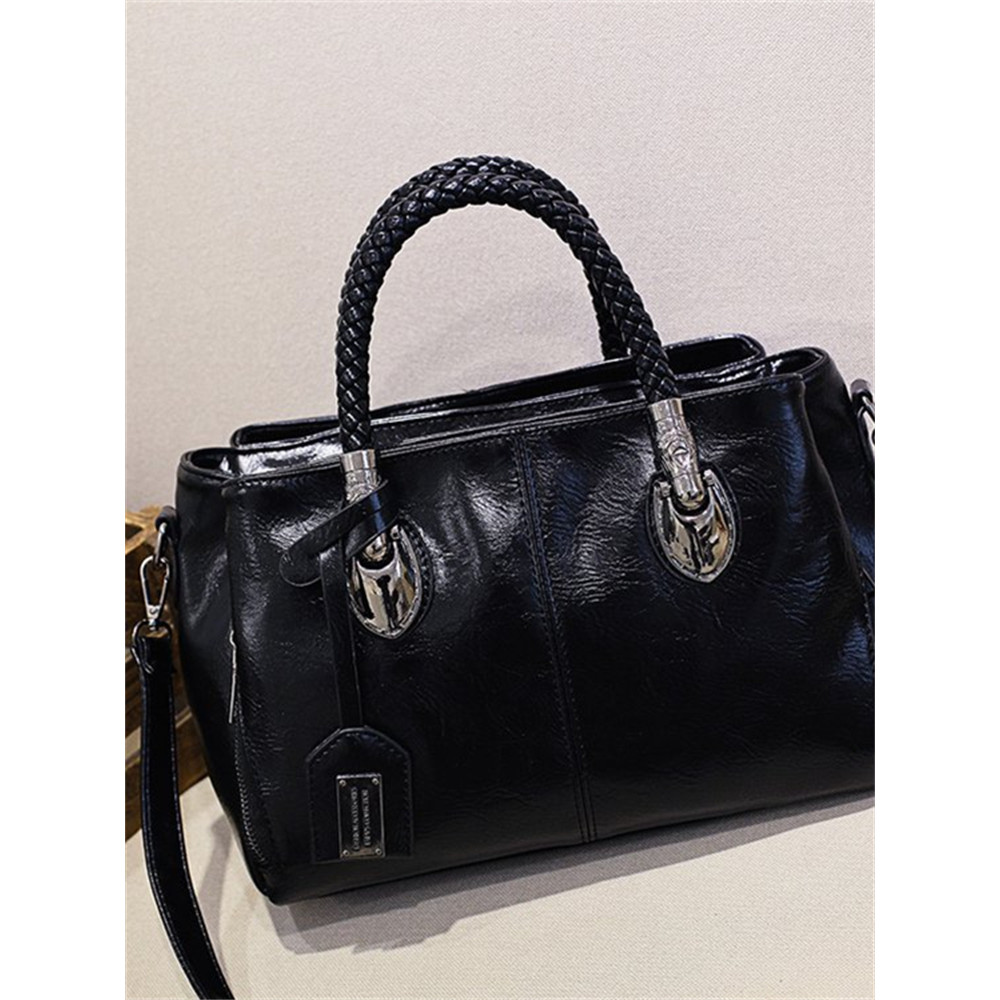Vintage Braided Oiled Leather Utility Bag