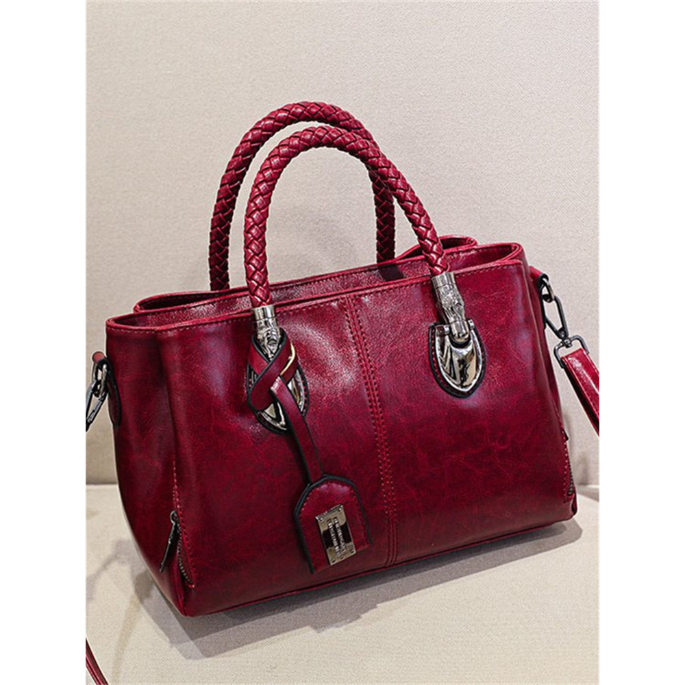 Vintage Braided Oiled Leather Utility Bag