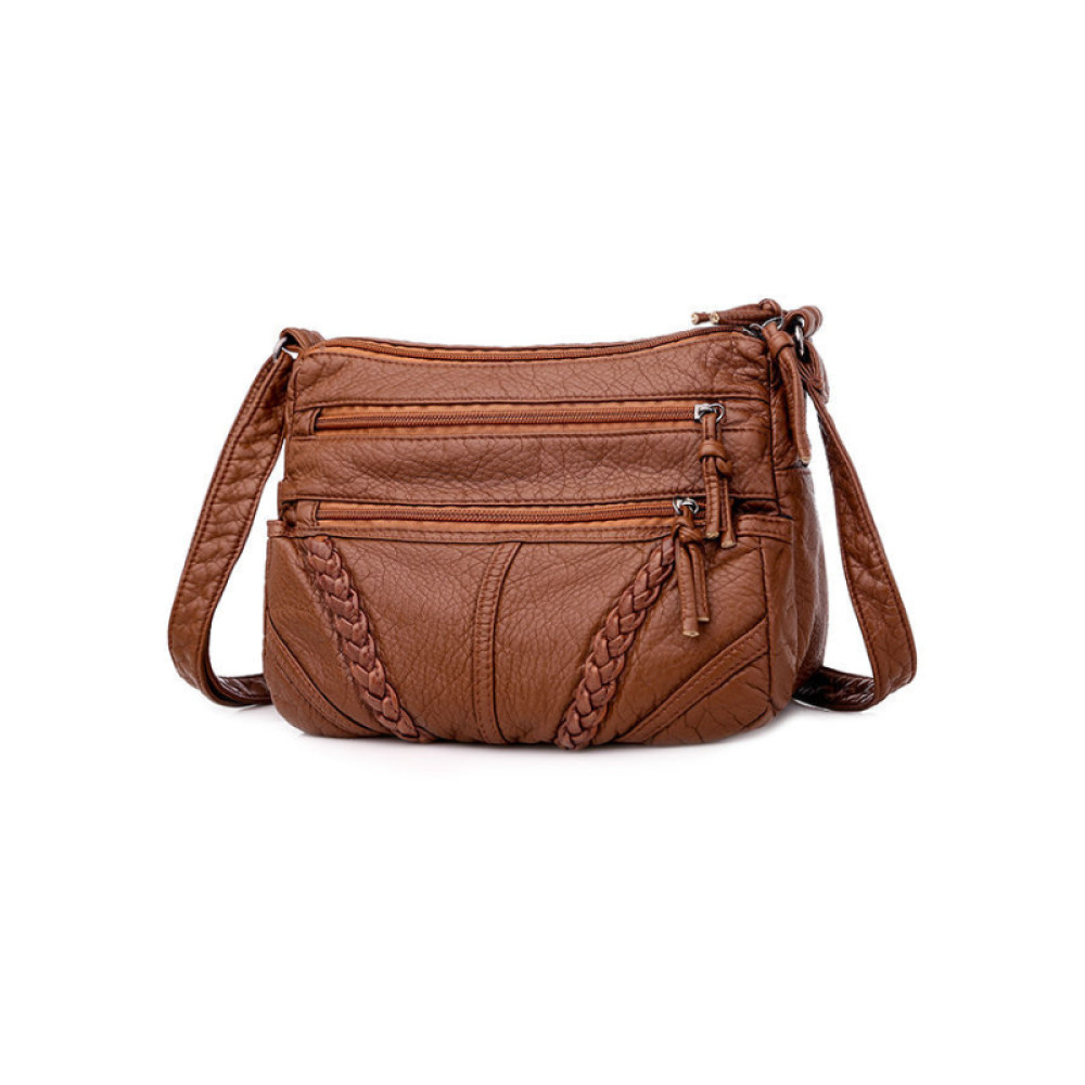 Vintage Braided Soft Leather Utility Bag