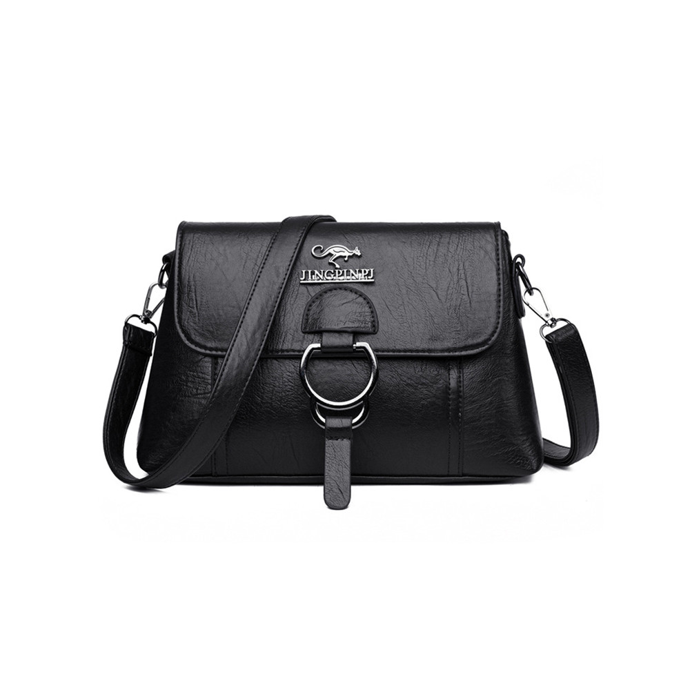 Vintage Buckle Flap Utility Crossbody Bag