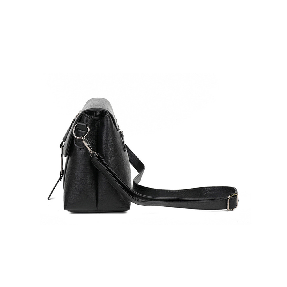 Vintage Buckle Flap Utility Crossbody Bag