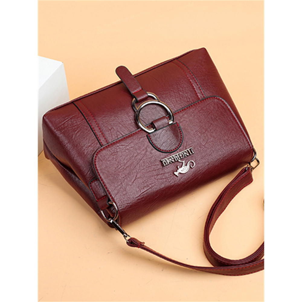 Vintage Buckle Flap Utility Crossbody Bag
