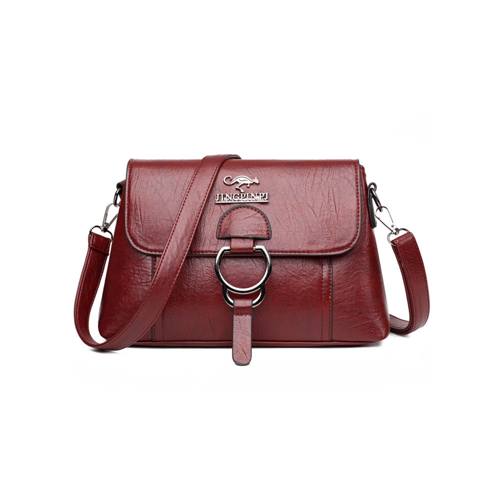 Vintage Buckle Flap Utility Crossbody Bag