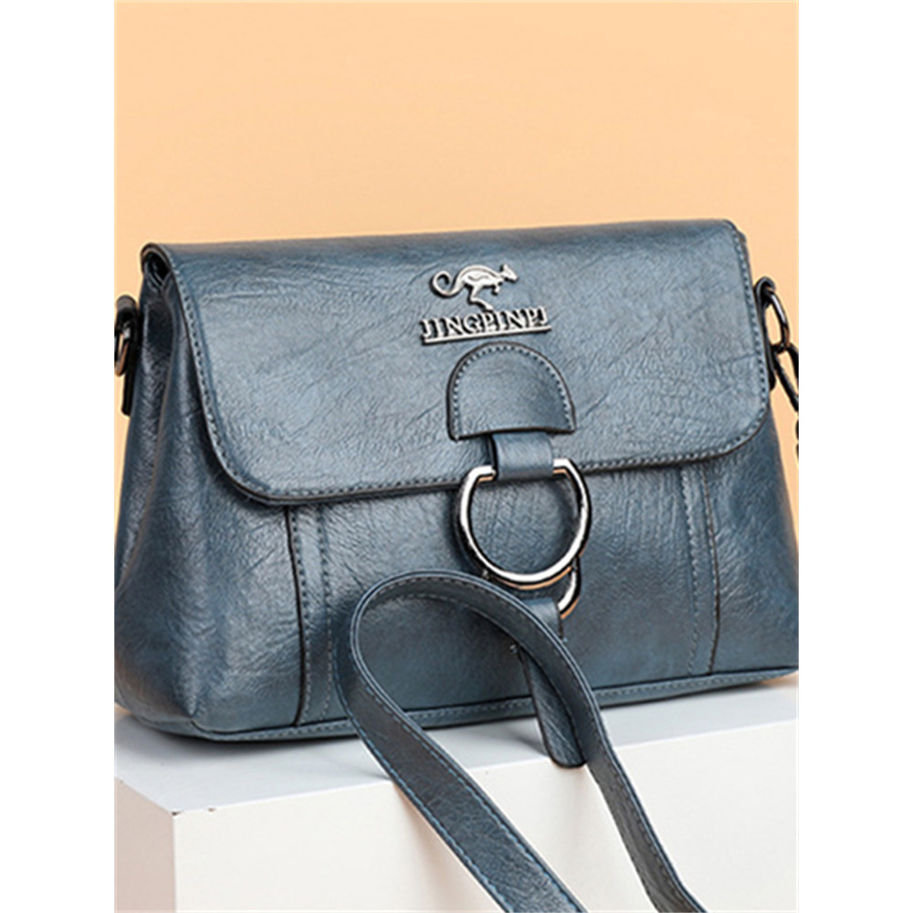 Vintage Buckle Flap Utility Crossbody Bag