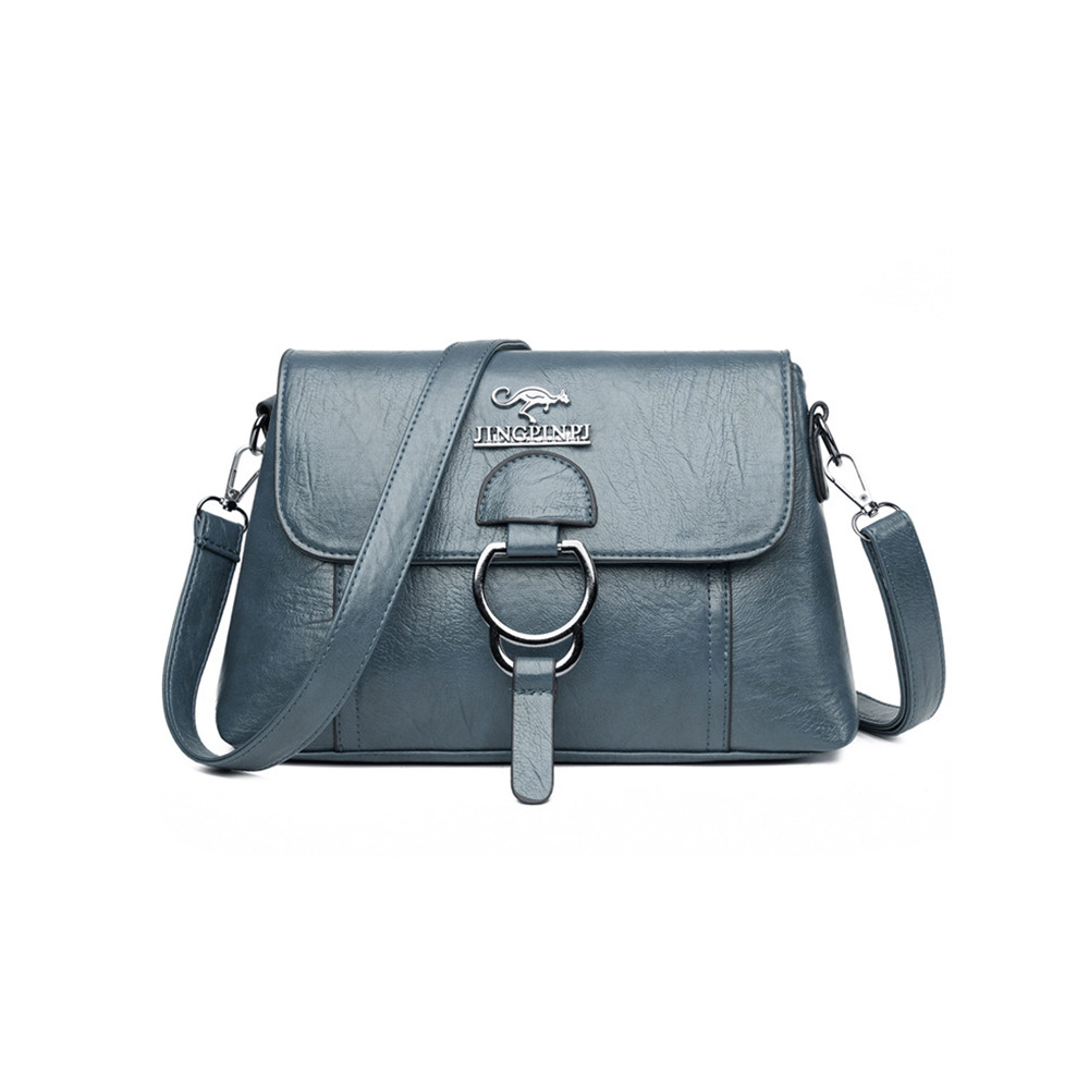 Vintage Buckle Flap Utility Crossbody Bag