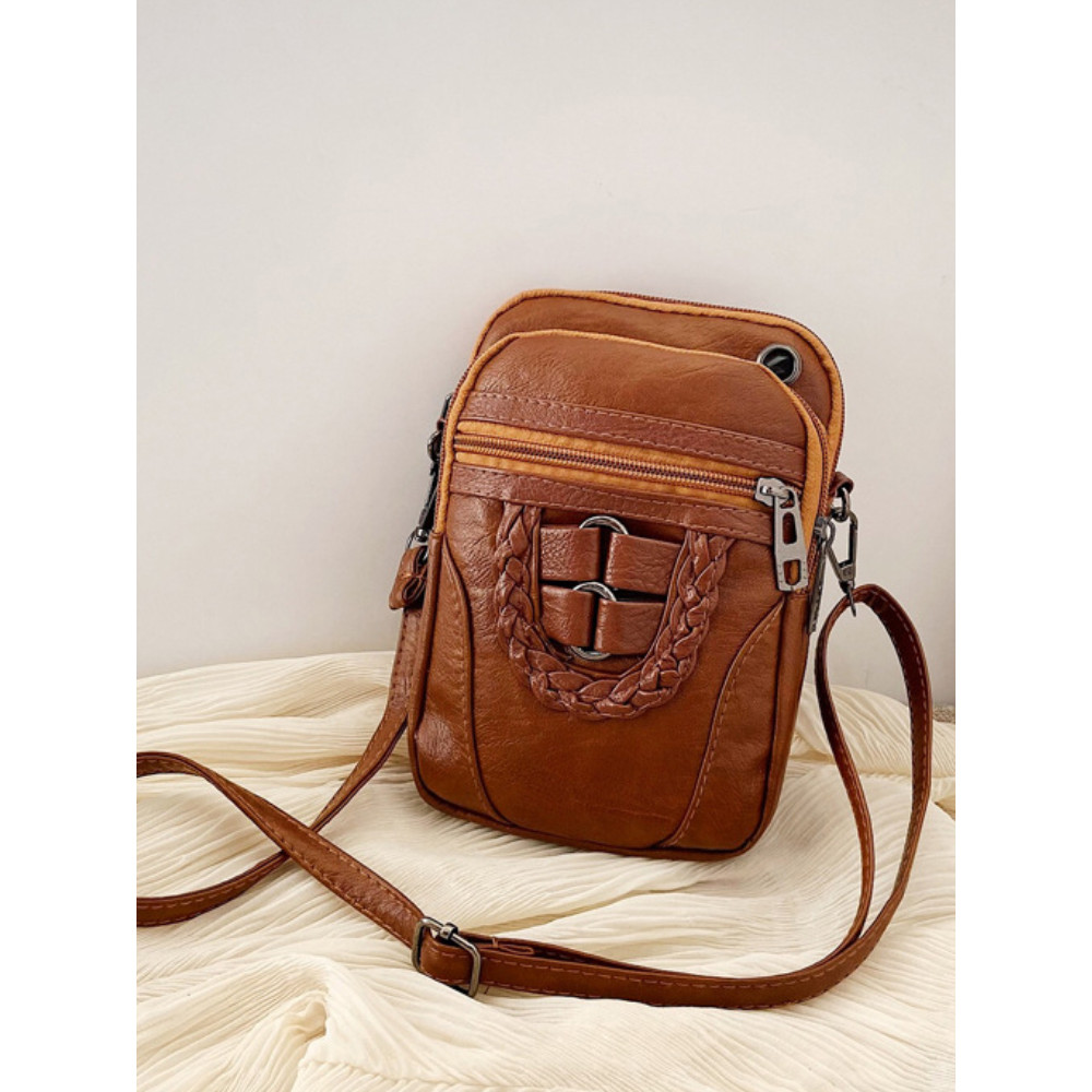 Vintage Buckle Washed Leather Mini Bag