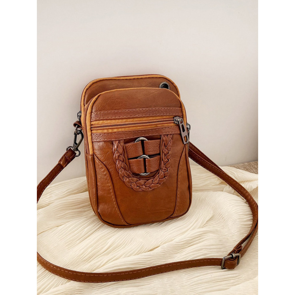 Vintage Buckle Washed Leather Mini Bag