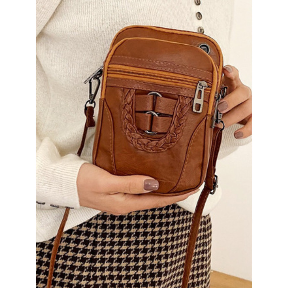Vintage Buckle Washed Leather Mini Bag