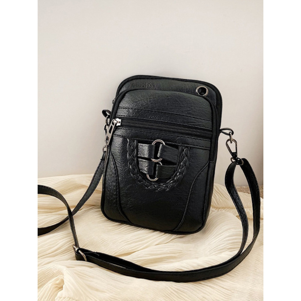 Vintage Buckle Washed Leather Mini Bag