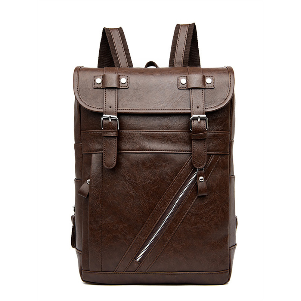 Vintage Buckles Flap Utility Laptop Backpack