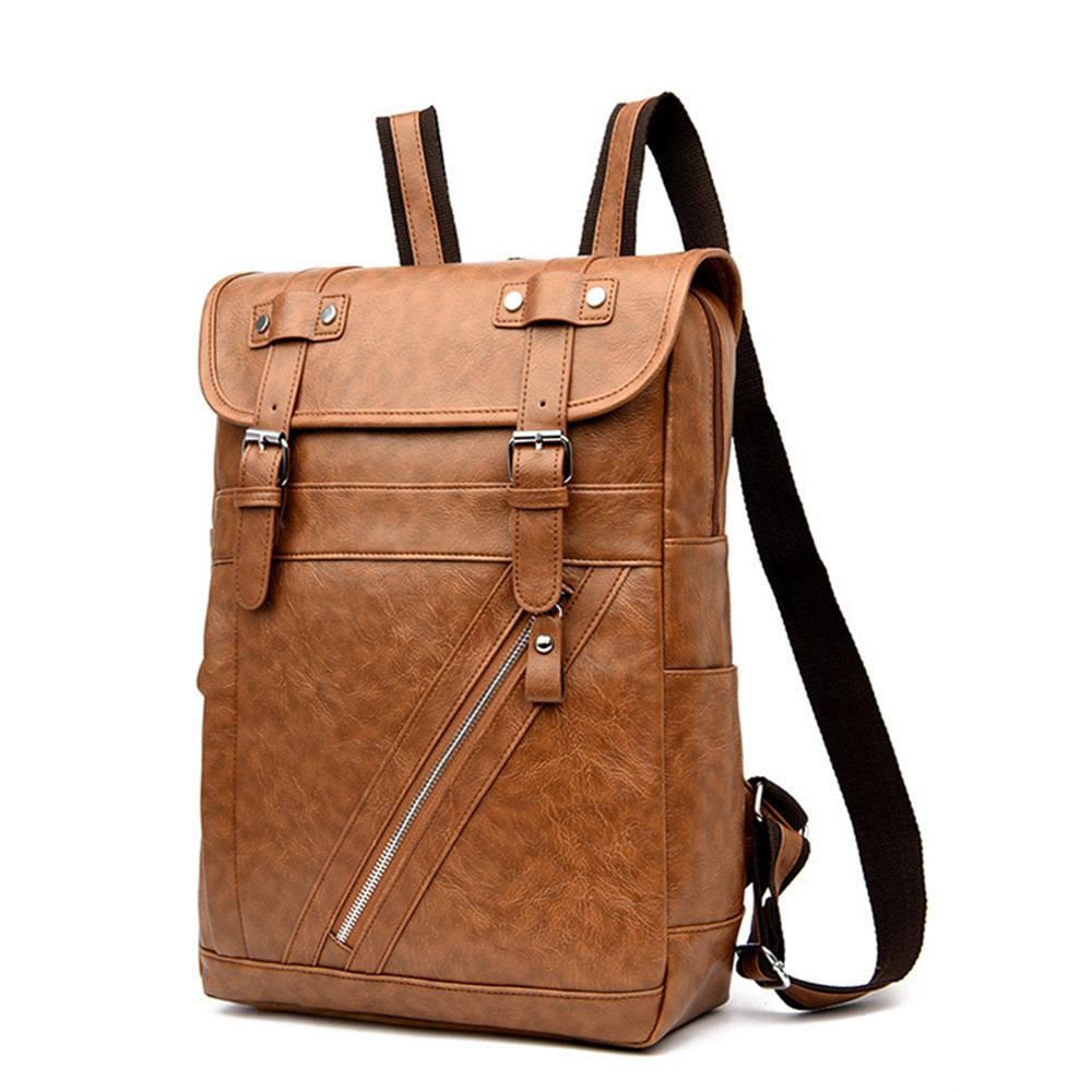 Vintage Buckles Flap Utility Laptop Backpack