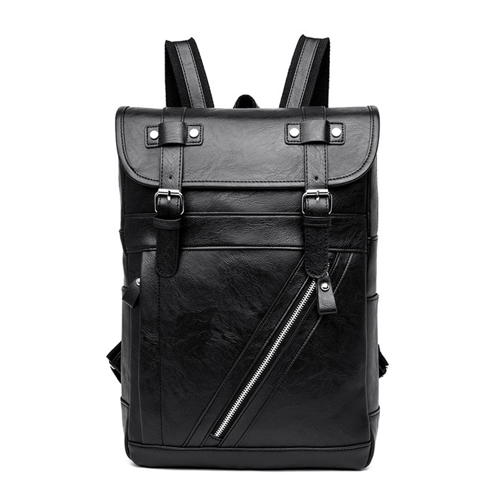 Vintage Buckles Flap Utility Laptop Backpack