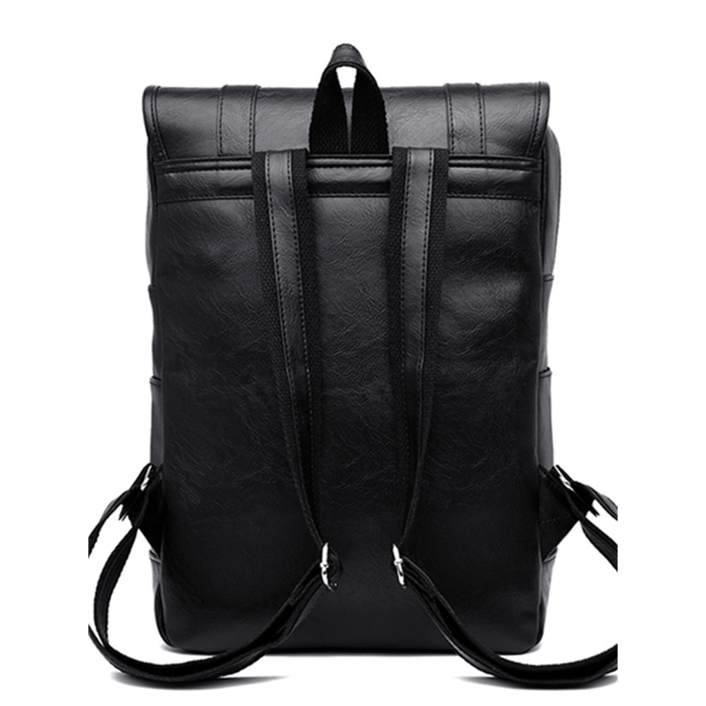 Vintage Buckles Flap Utility Laptop Backpack