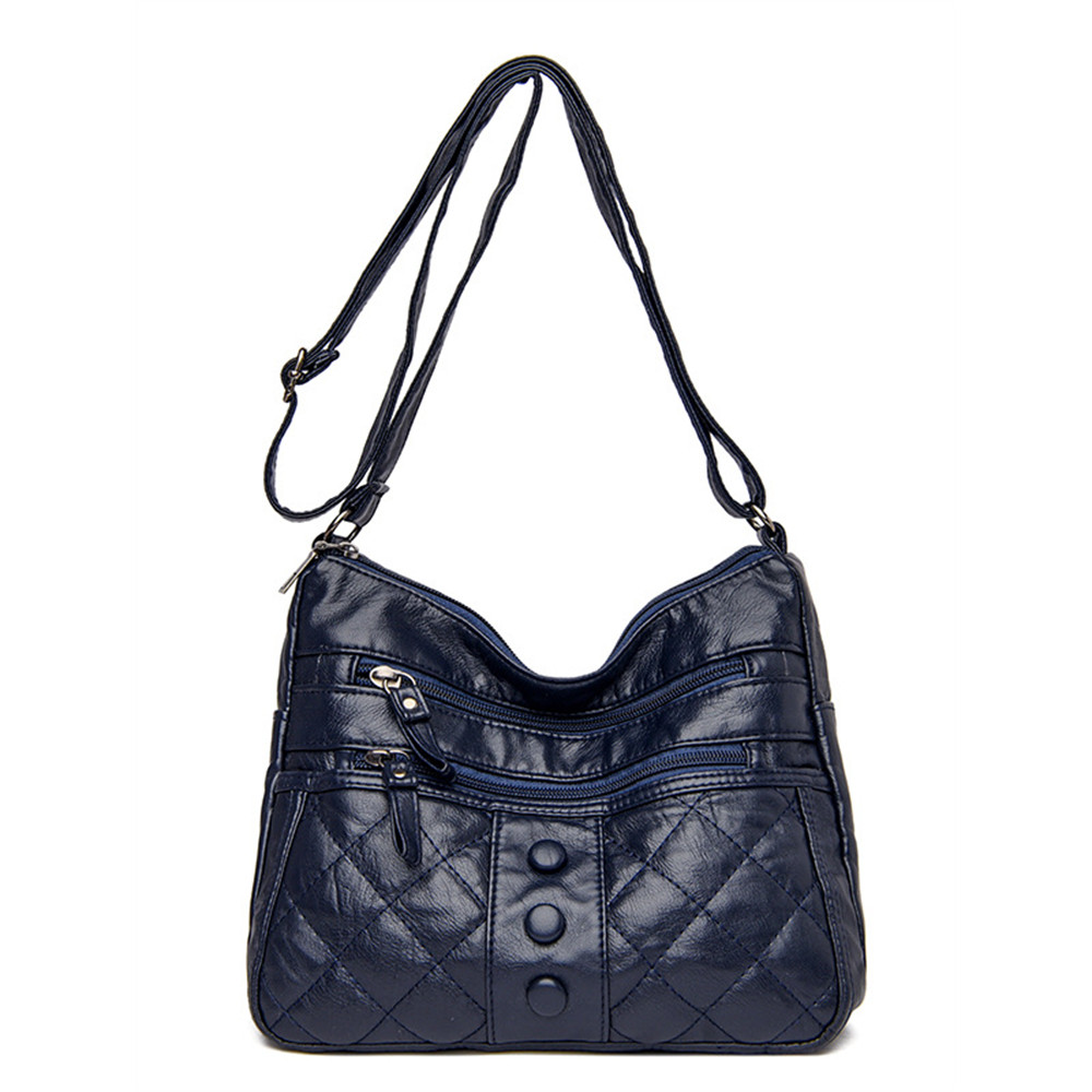 Vintage Buttons Diamond Pattern Crossbody Bag