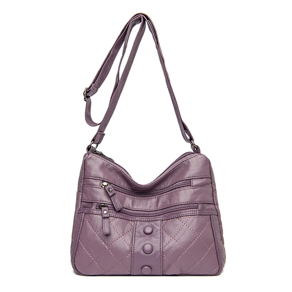 Vintage Buttons Diamond Pattern Crossbody Bag