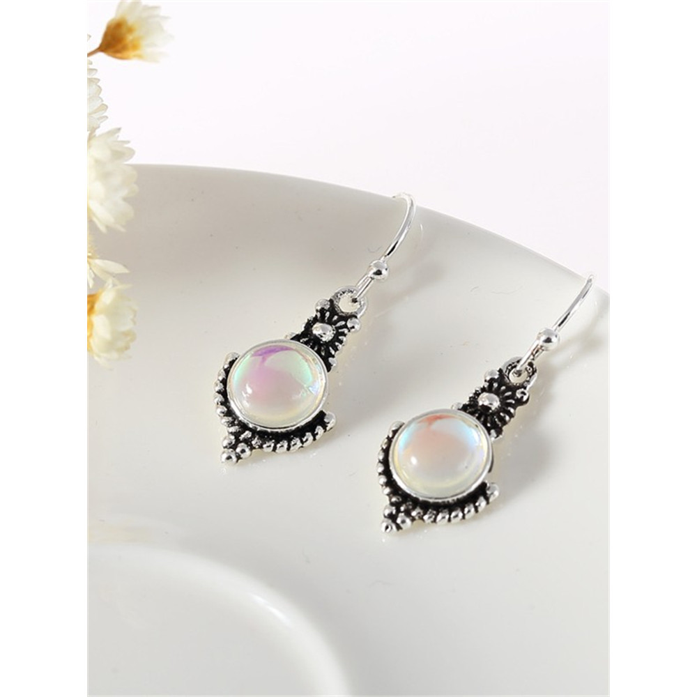 Vintage Carved Natural Stone Earrings