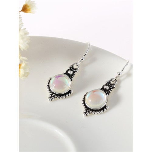 Vintage Carved Natural Stone Earrings