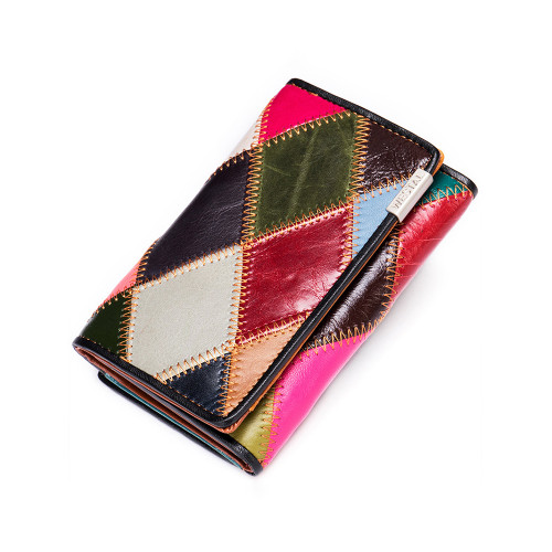 Vintage Colorblock Patchwork Utility Purse