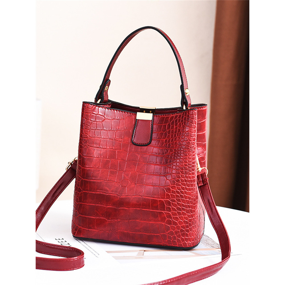 Vintage Crocodile Pattern Handbag Crossbody Bag