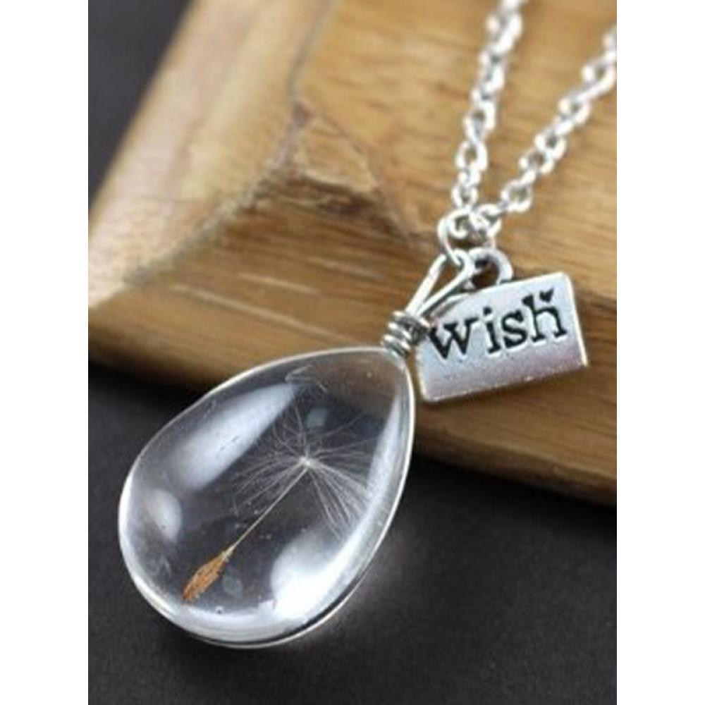 Vintage Dandelion Crystal Necklace