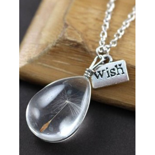 Vintage Dandelion Crystal Necklace