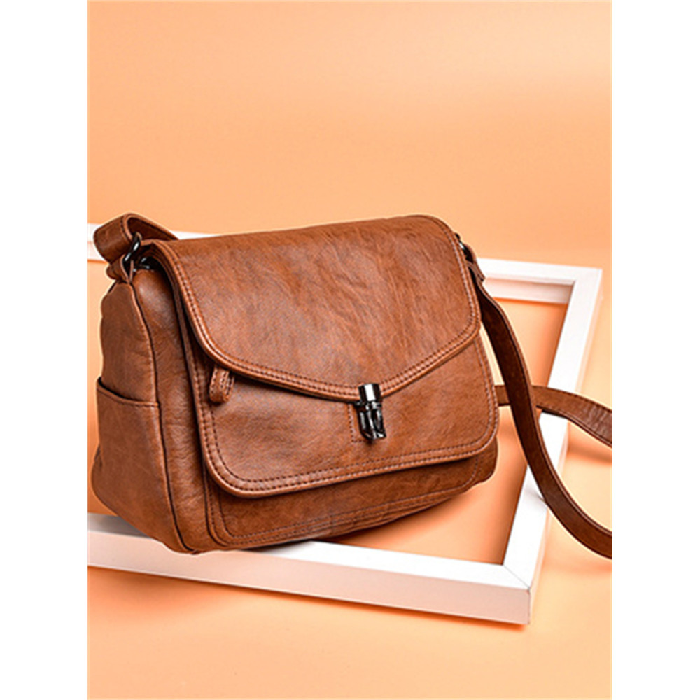 Vintage Double Flap Utility Crossbody Bag