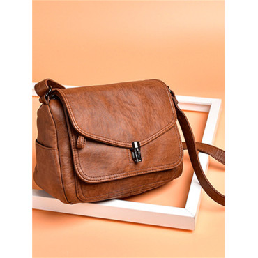 Vintage Double Flap Utility Crossbody Bag