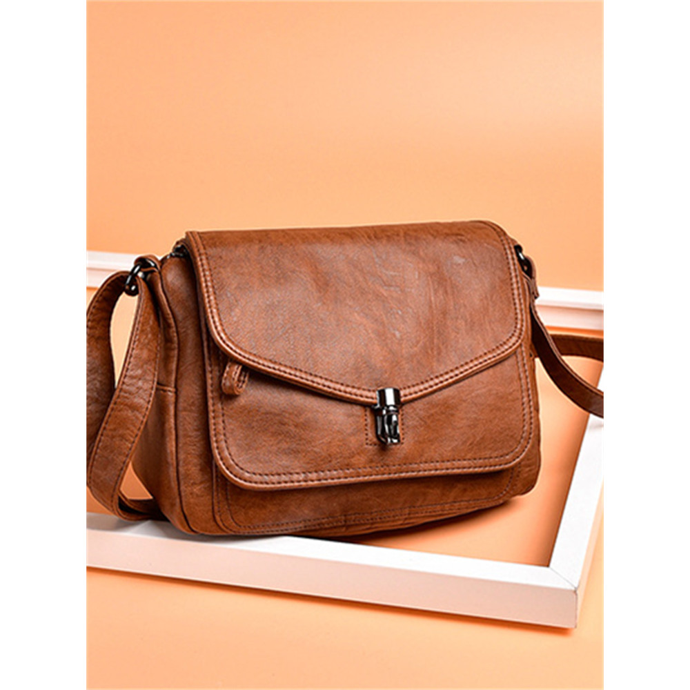 Vintage Double Flap Utility Crossbody Bag