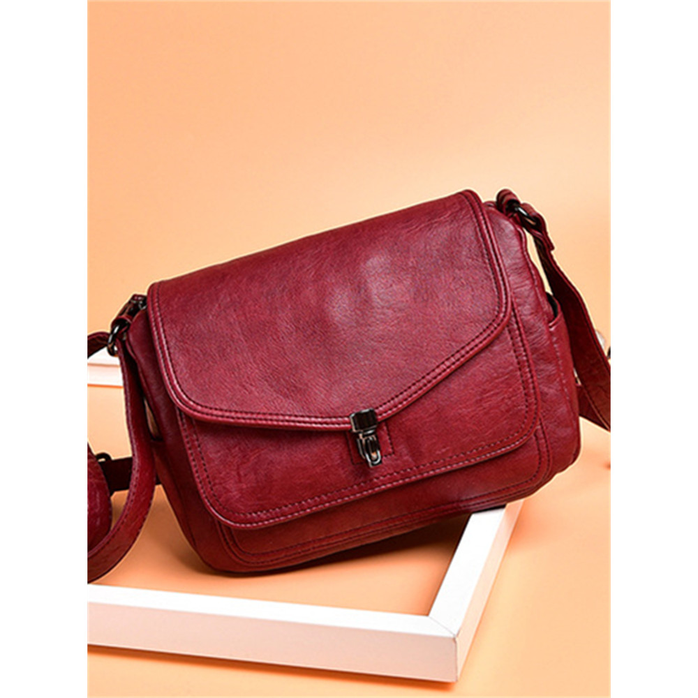 Vintage Double Flap Utility Crossbody Bag