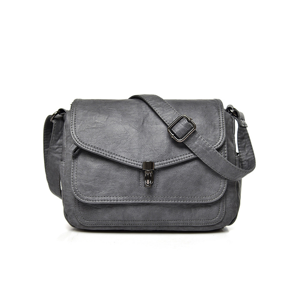 Vintage Double Flap Utility Crossbody Bag