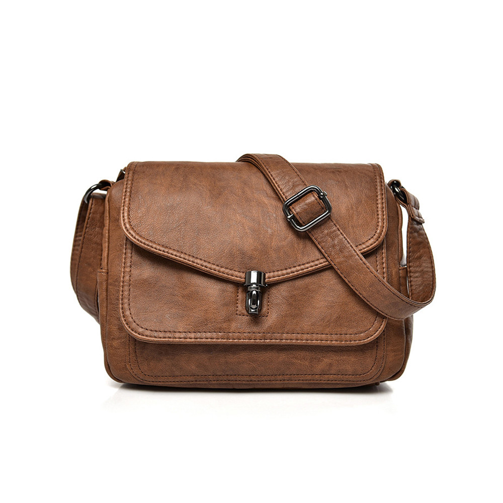 Vintage Double Flap Utility Crossbody Bag