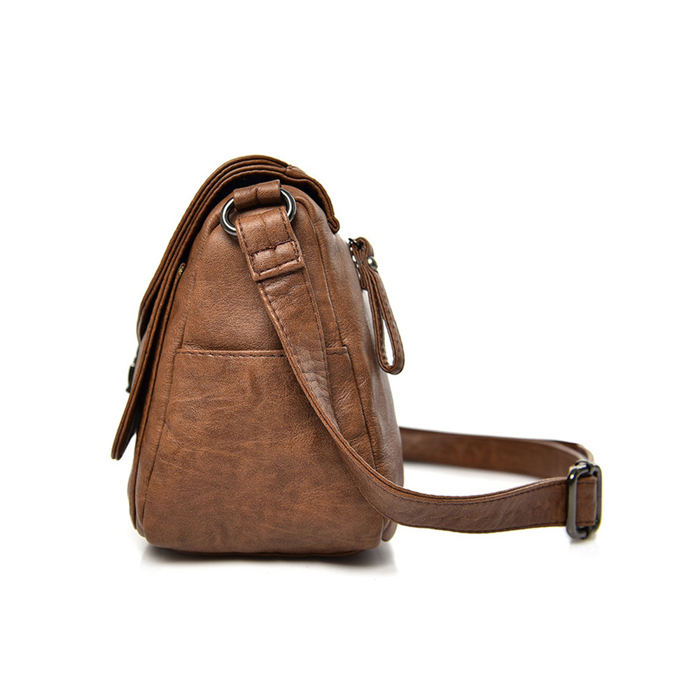 Vintage Double Flap Utility Crossbody Bag