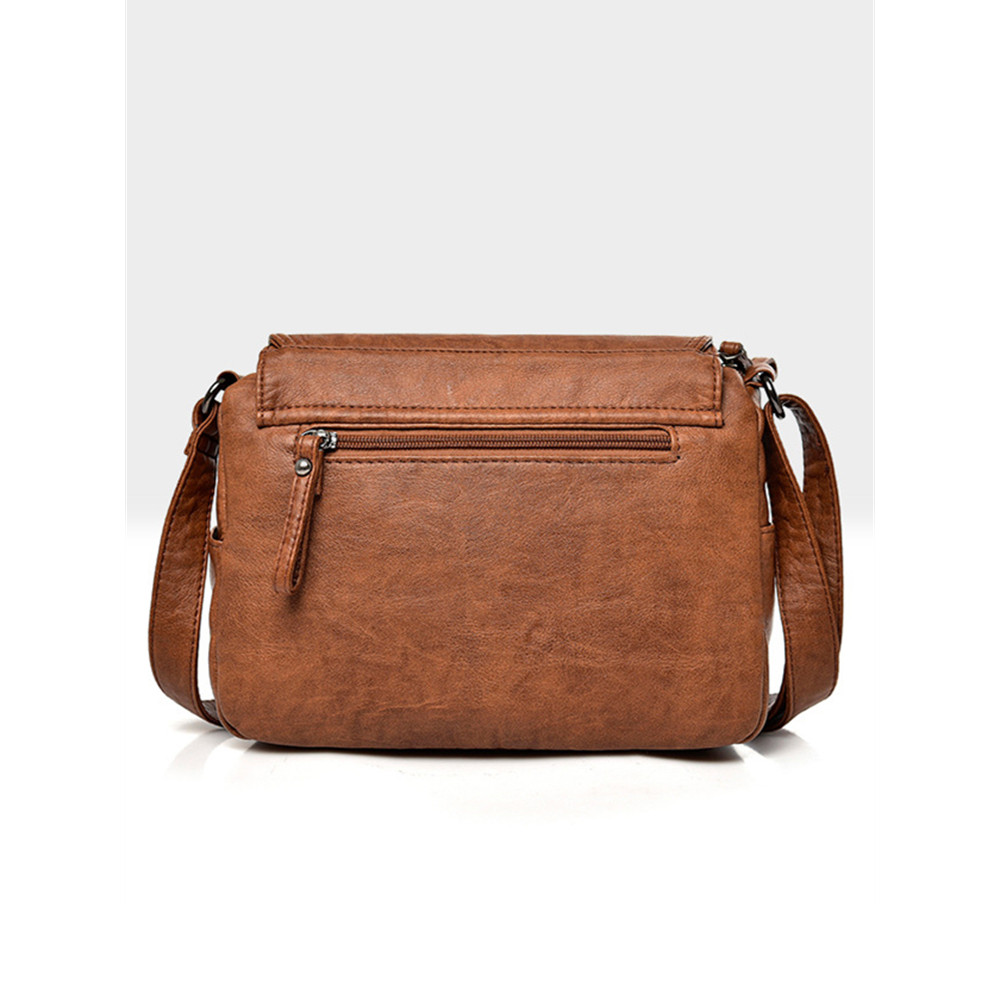 Vintage Double Flap Utility Crossbody Bag