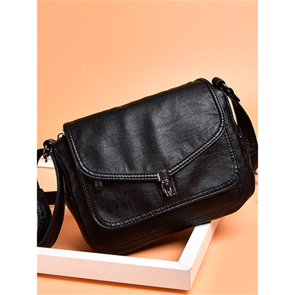 Vintage Double Flap Utility Crossbody Bag