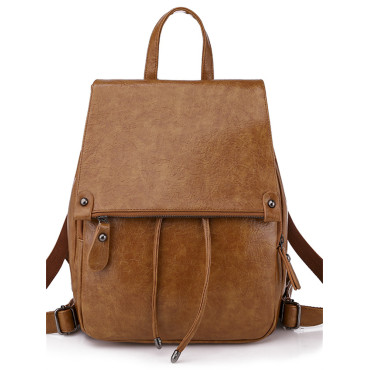 Vintage Flap Adjustable Soft Leather Backpack
