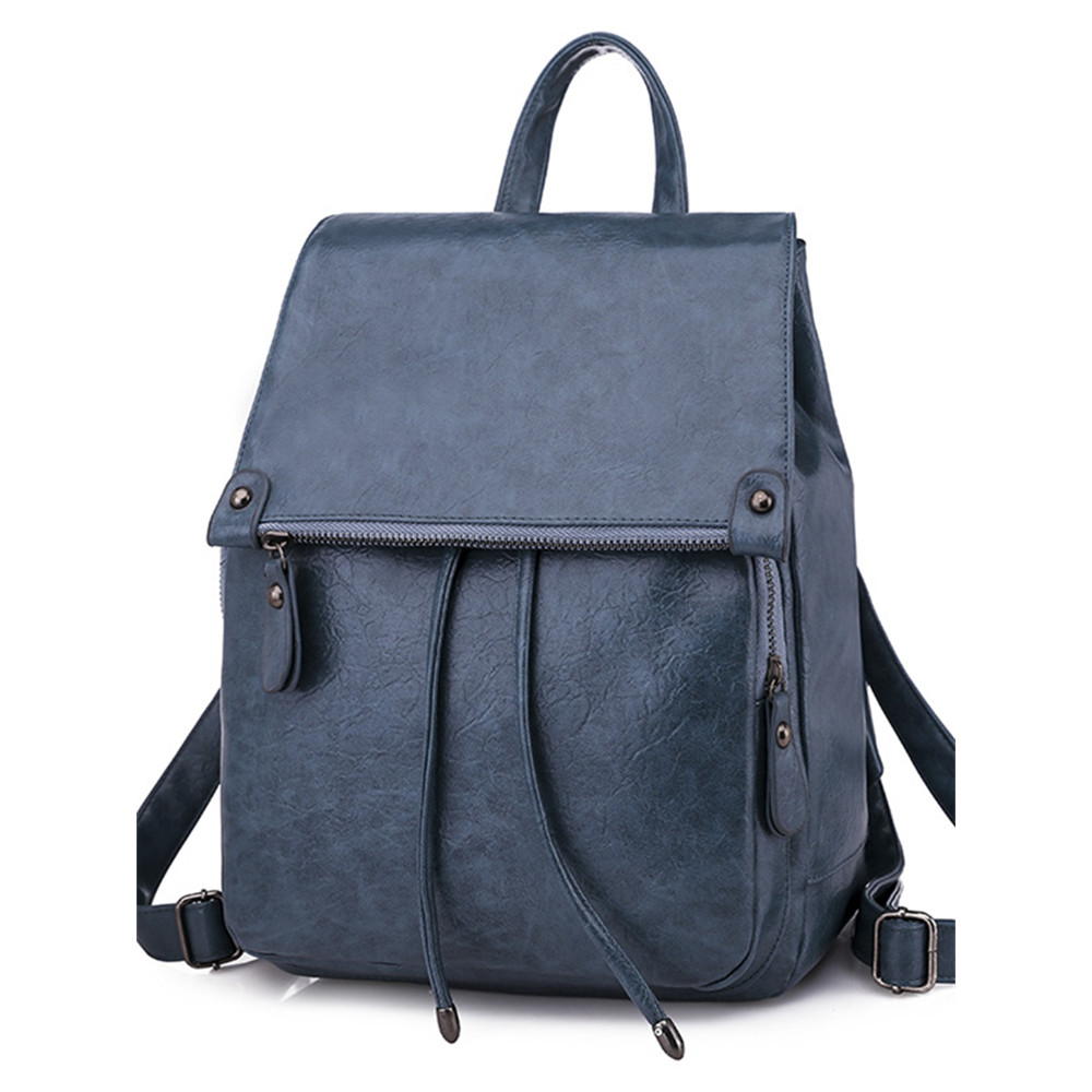 Vintage Flap Adjustable Soft Leather Backpack