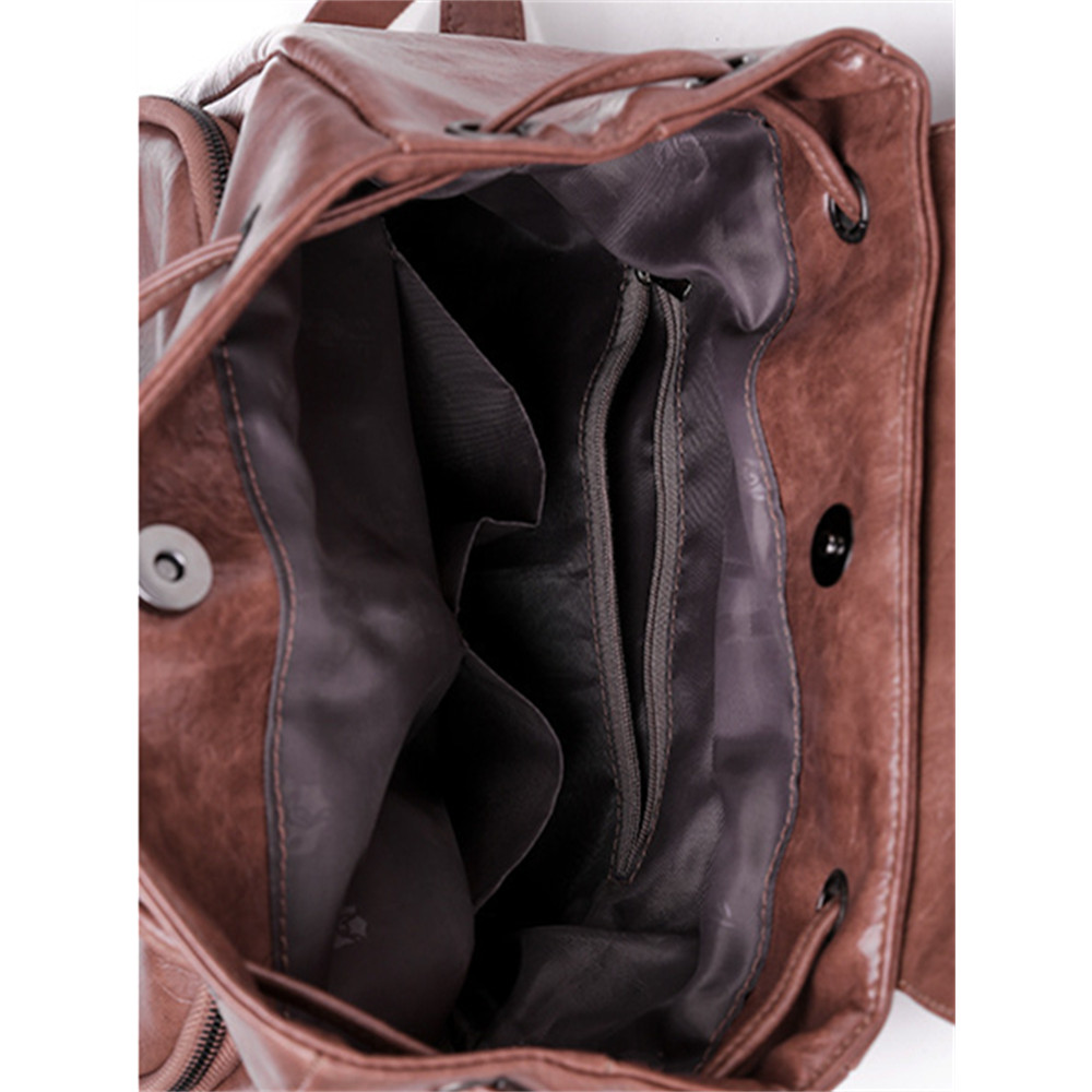 Vintage Flap Adjustable Soft Leather Backpack
