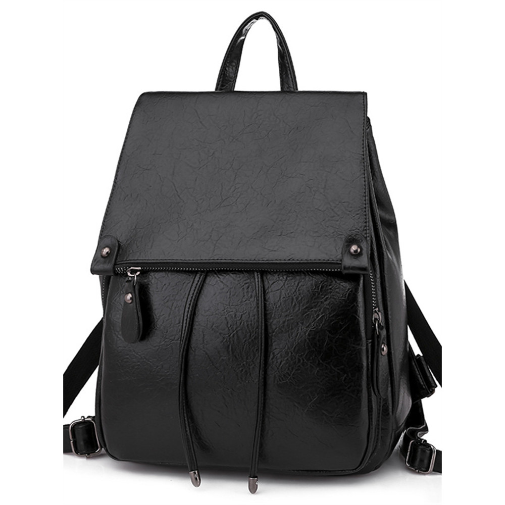 Vintage Flap Adjustable Soft Leather Backpack